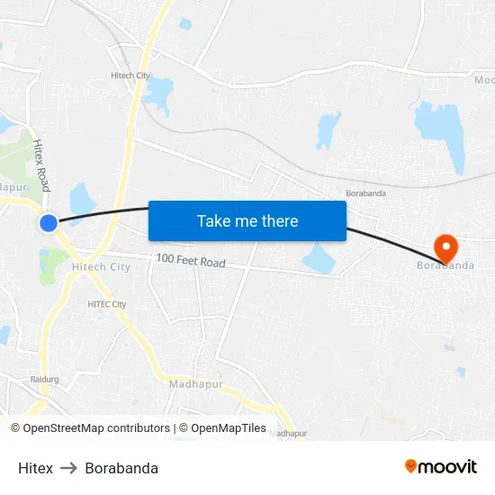 Hitex to Borabanda map