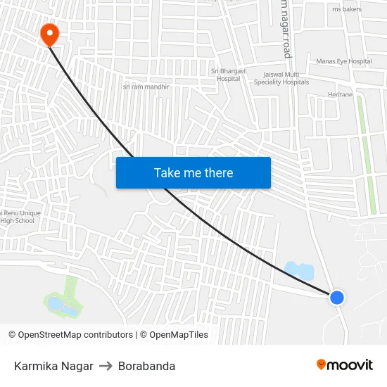 Karmika Nagar to Borabanda map