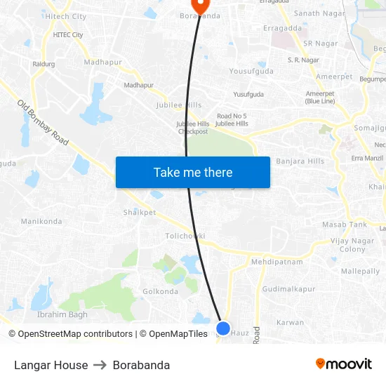 Langar House to Borabanda map