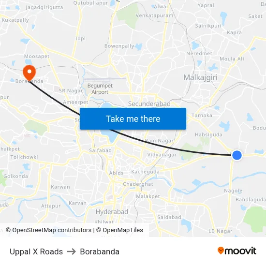 Uppal X Roads to Borabanda map