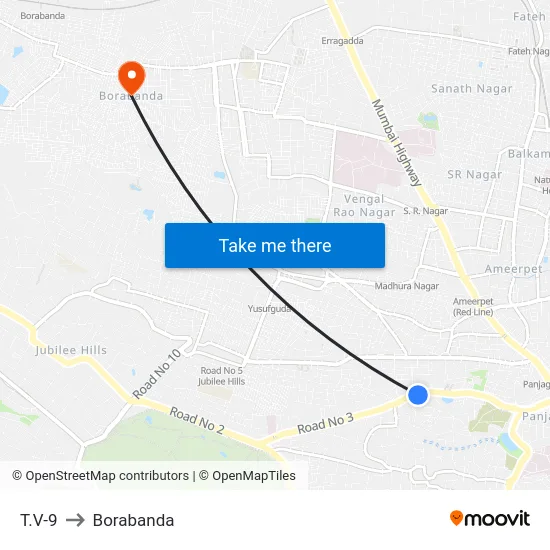 T.V-9 to Borabanda map