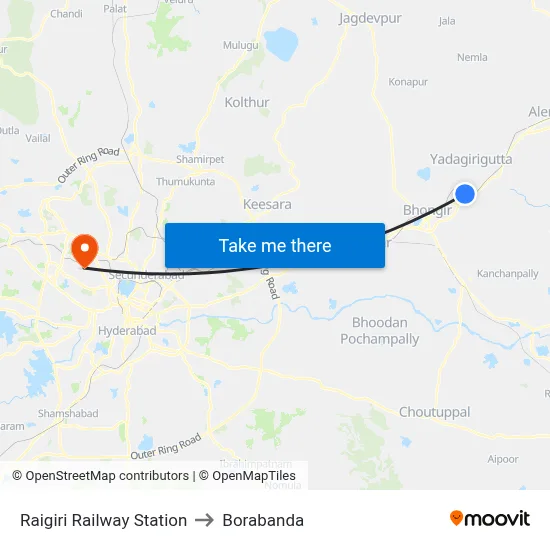 Raigiri Railway Station to Borabanda map