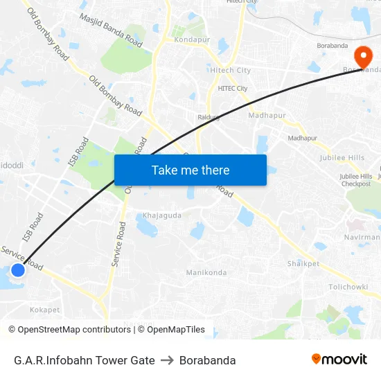 G.A.R.Infobahn Tower Gate to Borabanda map