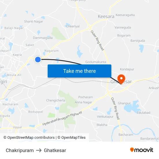 Chakripuram to Ghatkesar map