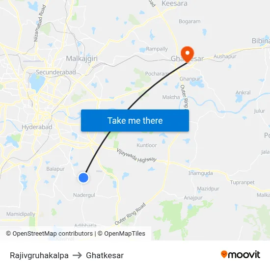 Rajivgruhakalpa to Ghatkesar map
