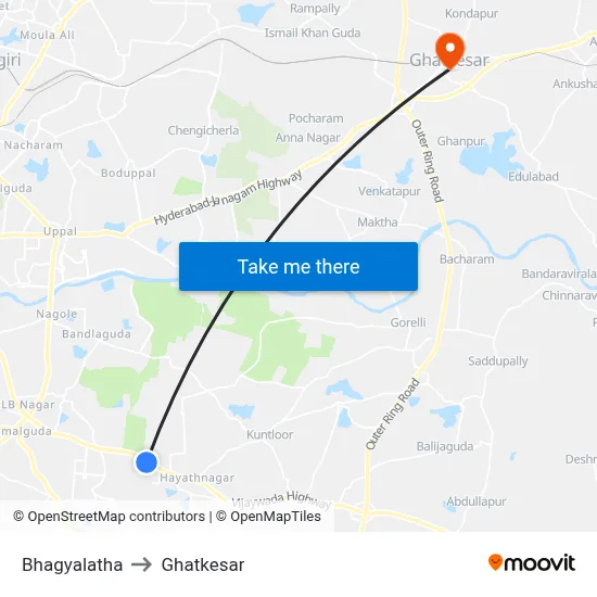 Bhagyalatha to Ghatkesar map