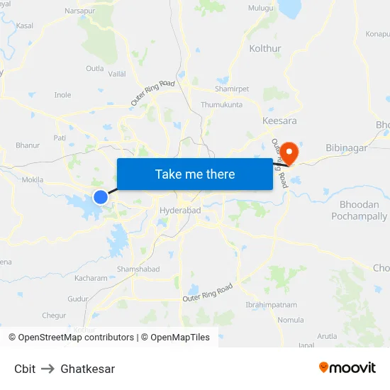 Cbit to Ghatkesar map