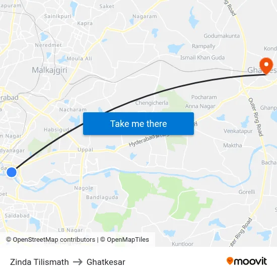Zinda Tilismath to Ghatkesar map
