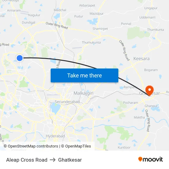 Aleap X Roads to Ghatkesar map