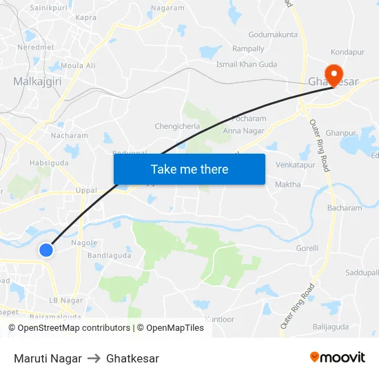 Maruti Nagar to Ghatkesar map