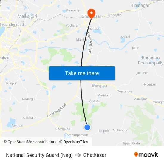 National Security Guard (Nsg) to Ghatkesar map
