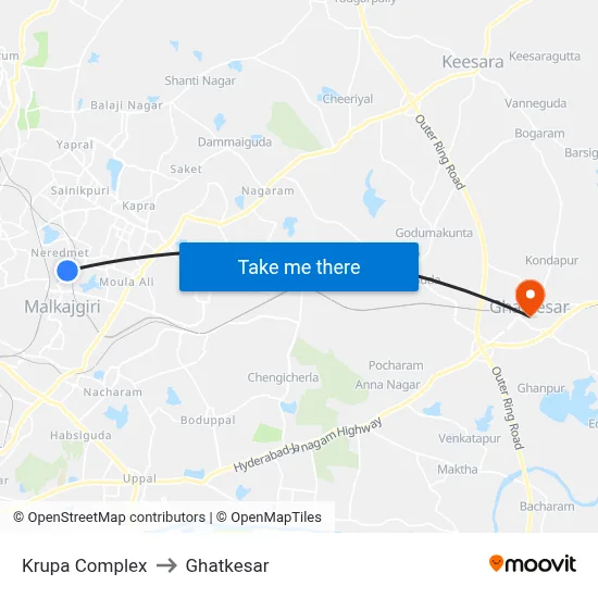 Krupa Complex to Ghatkesar map