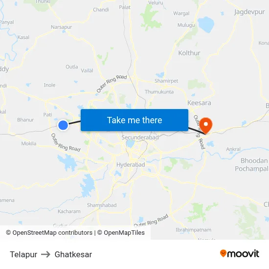 तेलापुर to घाटकेसर map