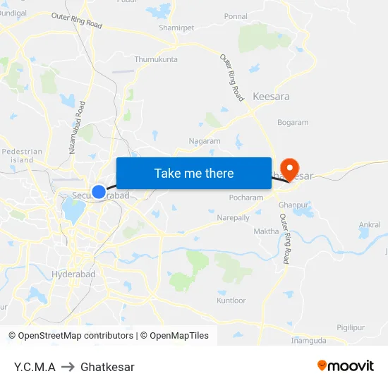 Y.C.M.A to Ghatkesar map