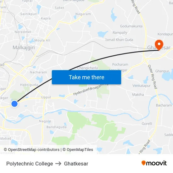 Polytechnic College to Ghatkesar map
