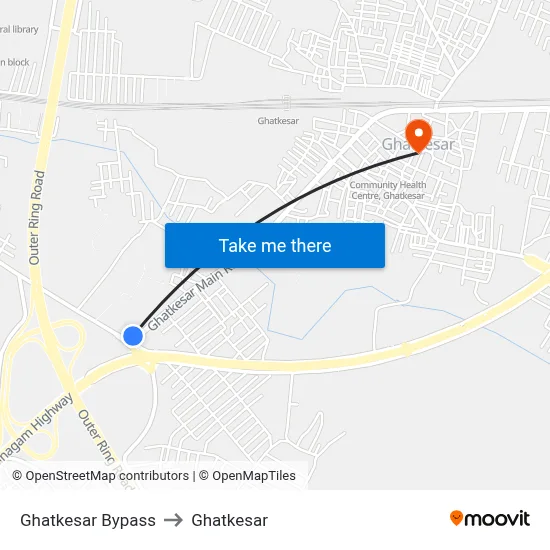 Ghatkesar Bypass to Ghatkesar map