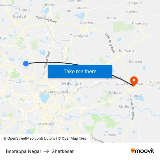 Beerappa Nagar to Ghatkesar map