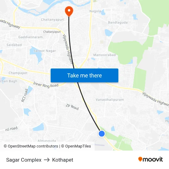 Sagar Complex to Kothapet map