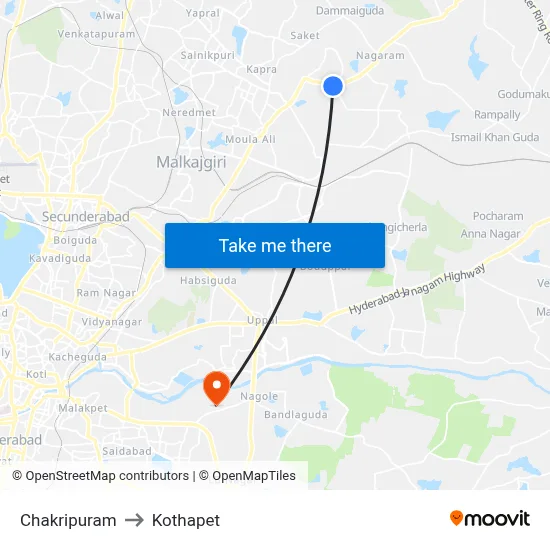 Chakripuram to Kothapet map