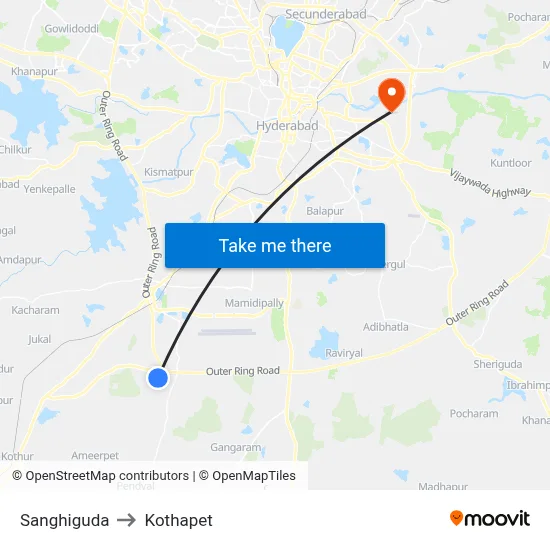 Sanghiguda to Kothapet map