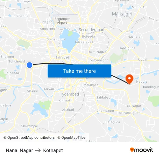 Nanal Nagar to Kothapet map