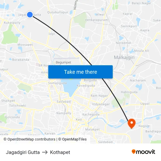 Jagadgiri Gutta to Kothapet map