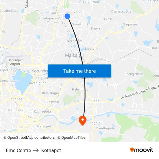 Eme Centre to Kothapet map