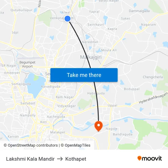 Lakshmi Kala Mandir to Kothapet map