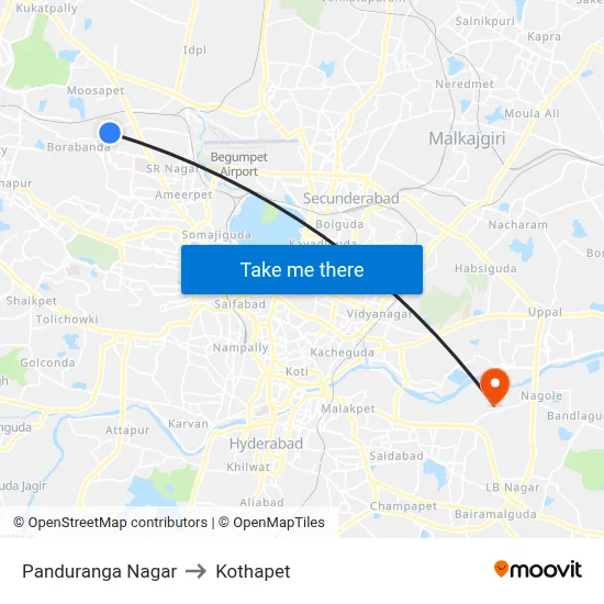 Panduranga Nagar to Kothapet map