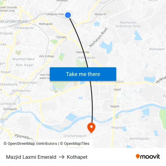 Mazjid Laxmi Emerald to Kothapet map
