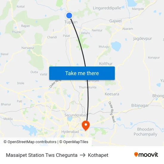 Masaipet Station  Tws Chegunta to Kothapet map