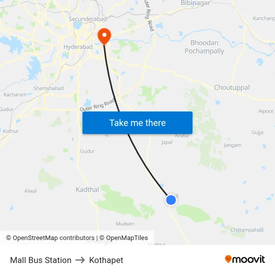 Mall Twd Devanakonda to Kothapet map