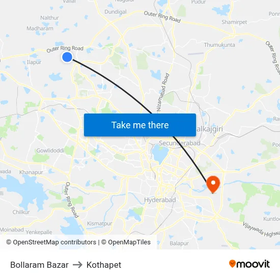 Bollaram Bazar to Kothapet map