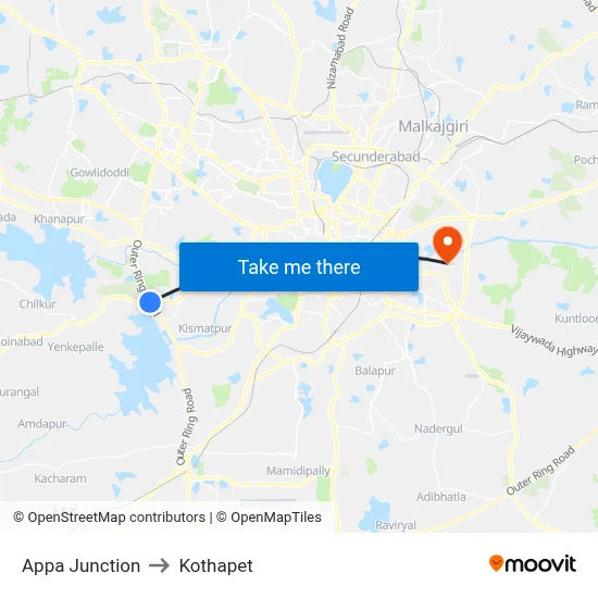 Appa Junction to Kothapet map