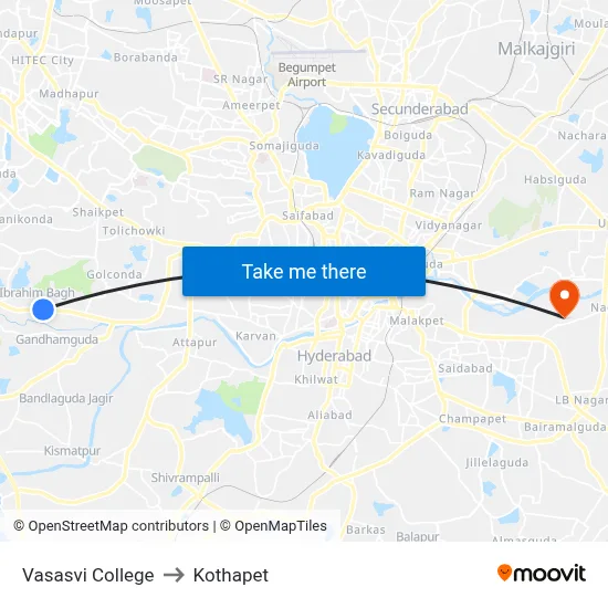 Vasasvi College to Kothapet map