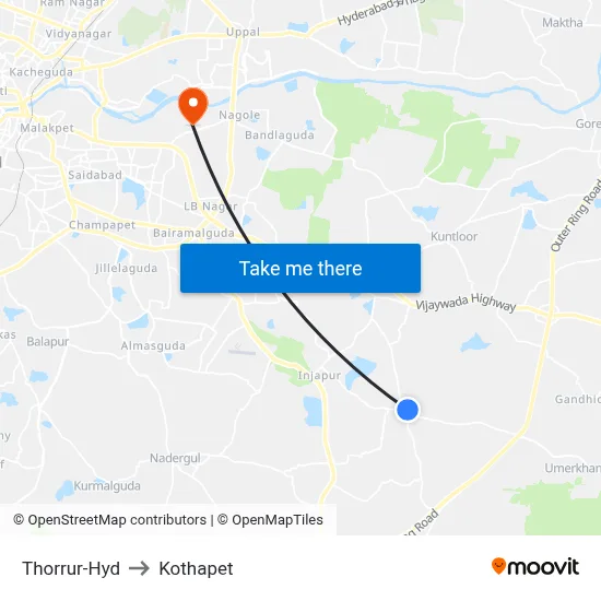 Thorrur-Hyd to Kothapet map