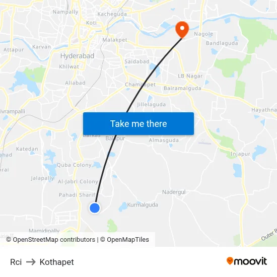 Rci to Kothapet map