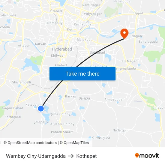 Wambay Clny-Udamgadda to Kothapet map
