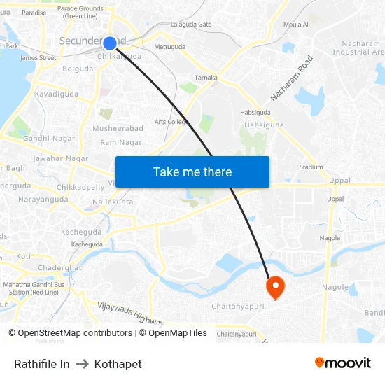 Rathifile In to Kothapet map