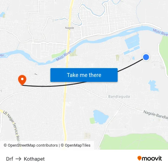 Drf to Kothapet map
