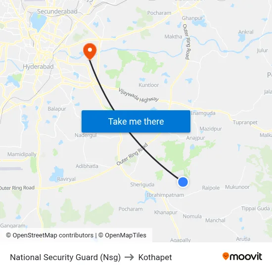 National Security Guard (Nsg) to Kothapet map