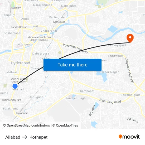 Aliabad to Kothapet map