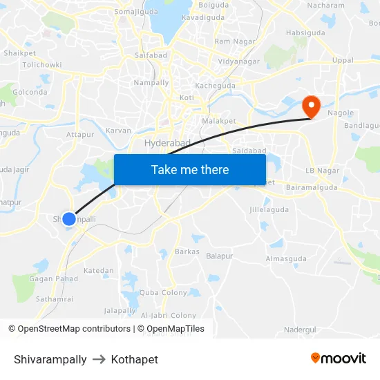 Shivarampally to Kothapet map