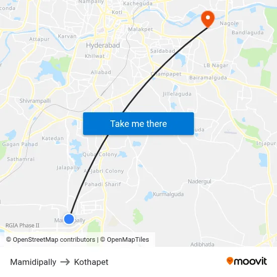 Mamidipally to Kothapet map