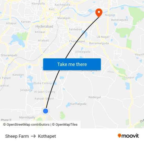 Sheep Farm to Kothapet map