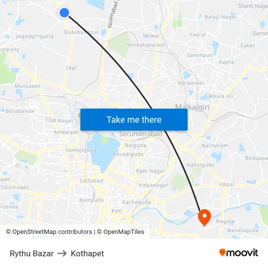 Rythu Bazar to Kothapet map