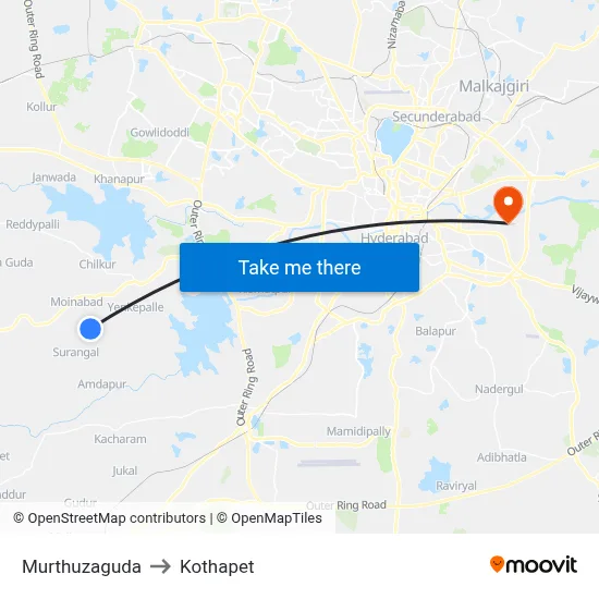 Murthuzaguda to Kothapet map