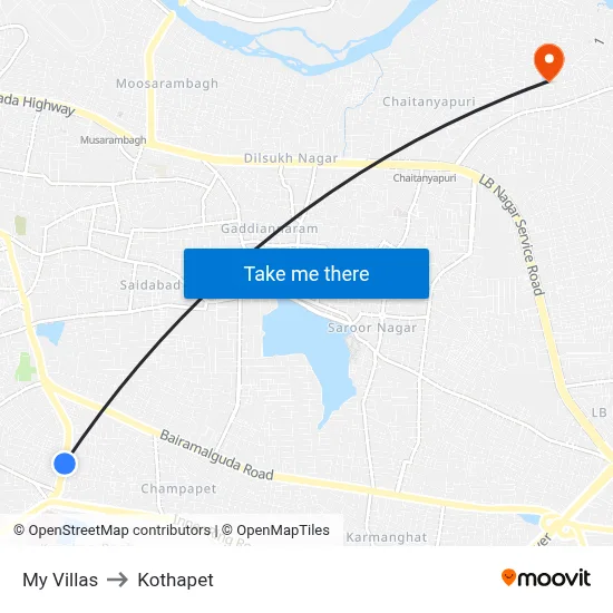 My Villas to Kothapet map