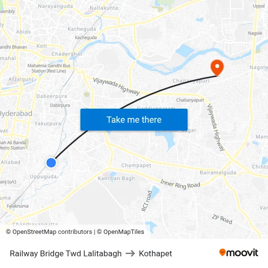 Railway Bridge Twd Lalitabagh to Kothapet map