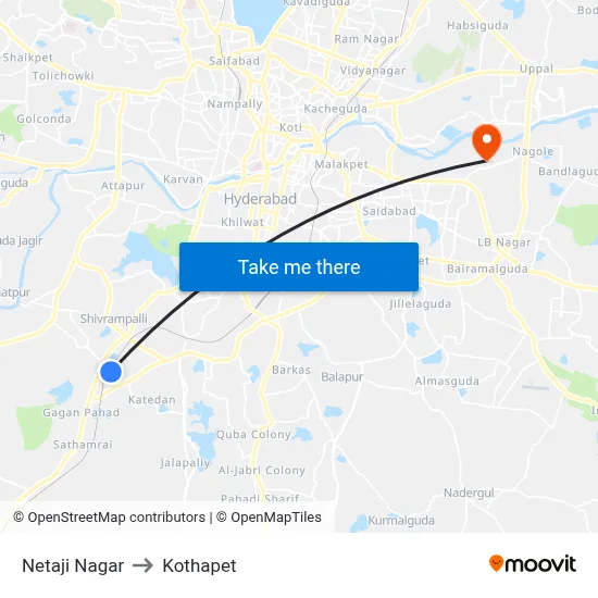 Netaji Nagar to Kothapet map